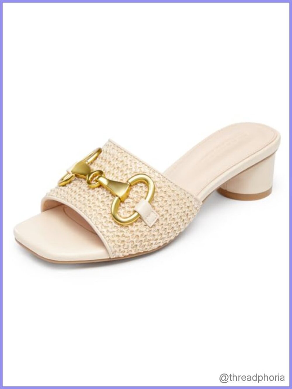 Women's Heeled Slides Sandals Open Toe Block Heel Metal Chain Slip On Dressy